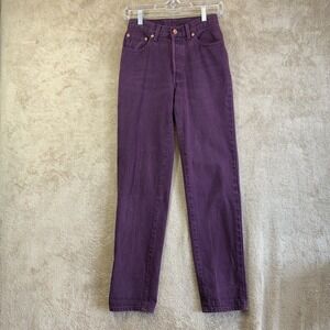 VTG 80s 90s‎ Women Button Fly Jeans Purple Sz 5 Chans USA Made EUC